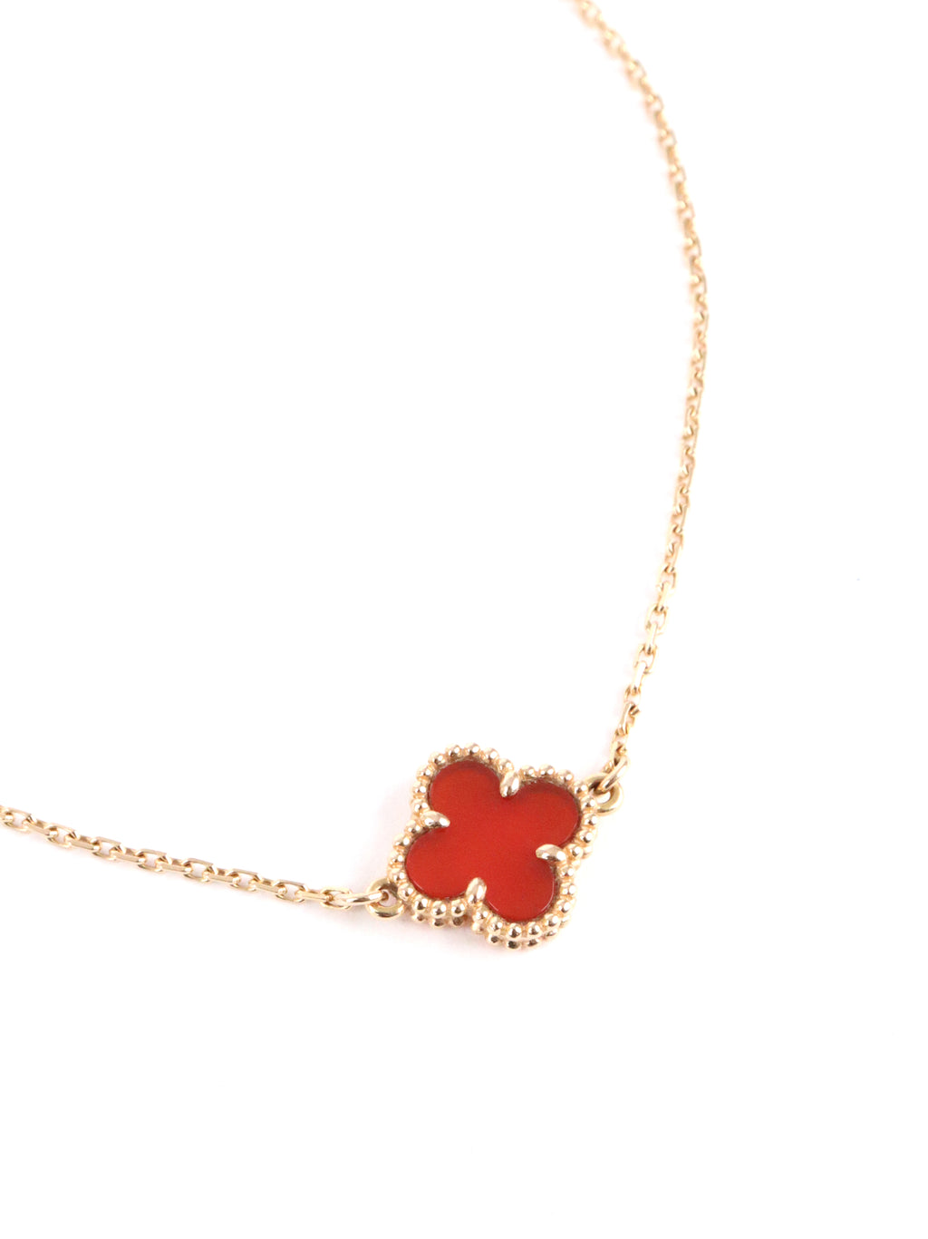 Van Cleef & Arpels Rose Gold Carnelian Sweet Alhambra Bracelet