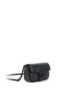 Gucci All Black Super Mini Marmont Chain Belt Bag