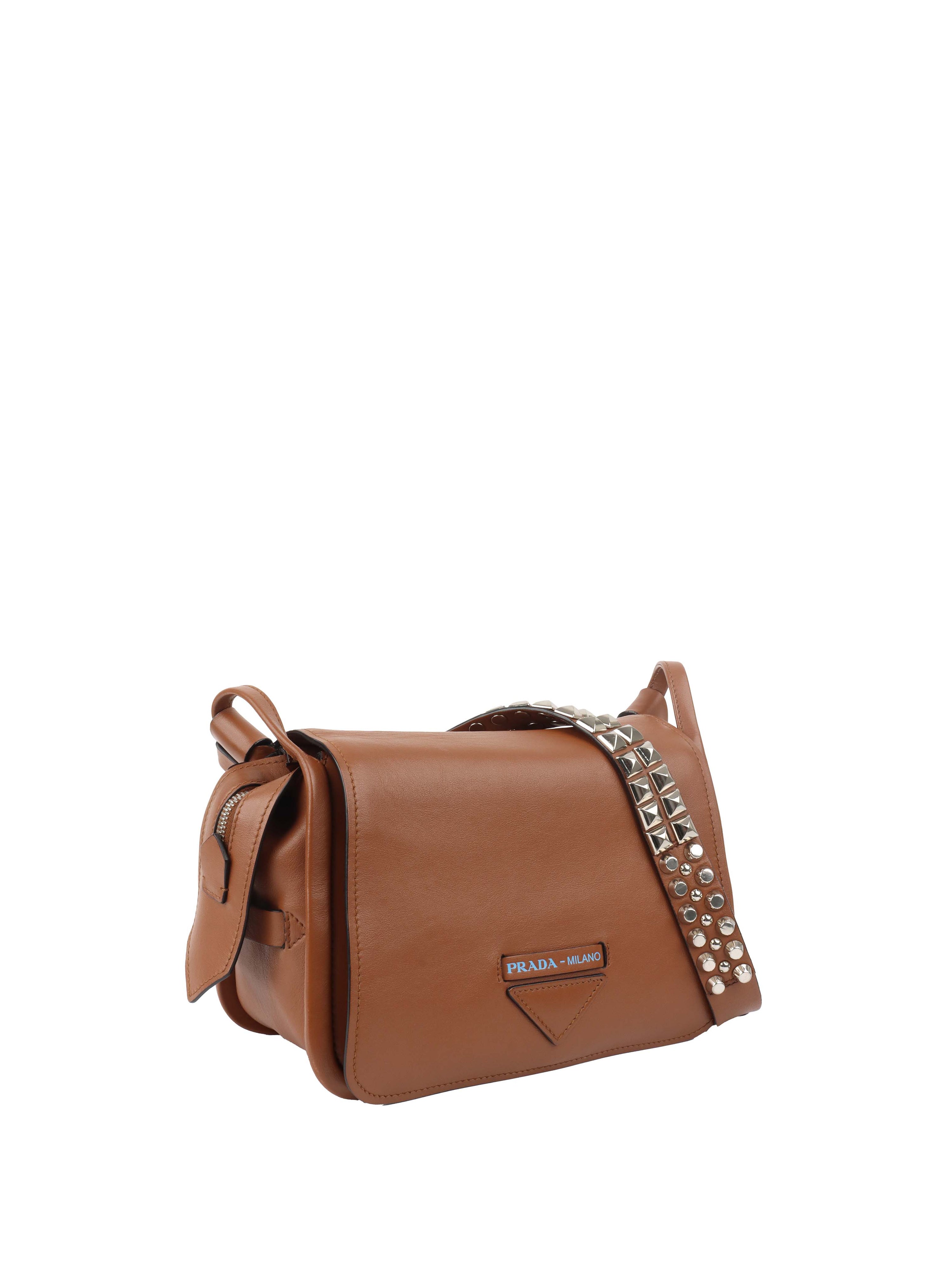 Prada Cognac Luxe Shoulder Bag.