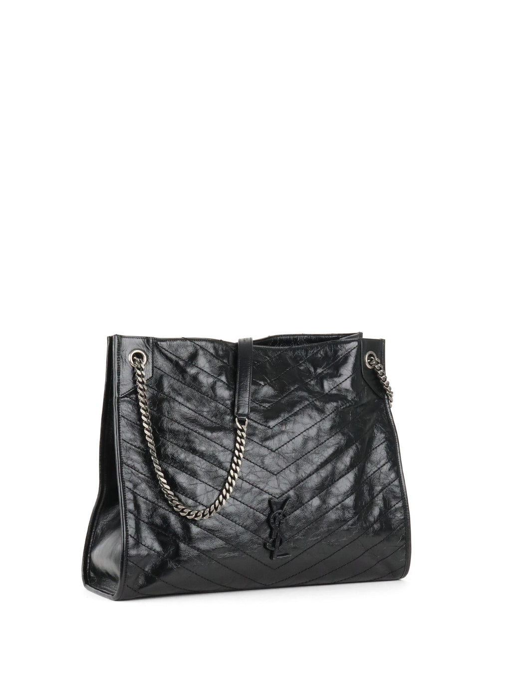 Saint Laurent Black Vintage Leather Niki Shopping Tote