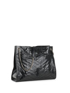 Saint Laurent Black Vintage Leather Niki Shopping Tote