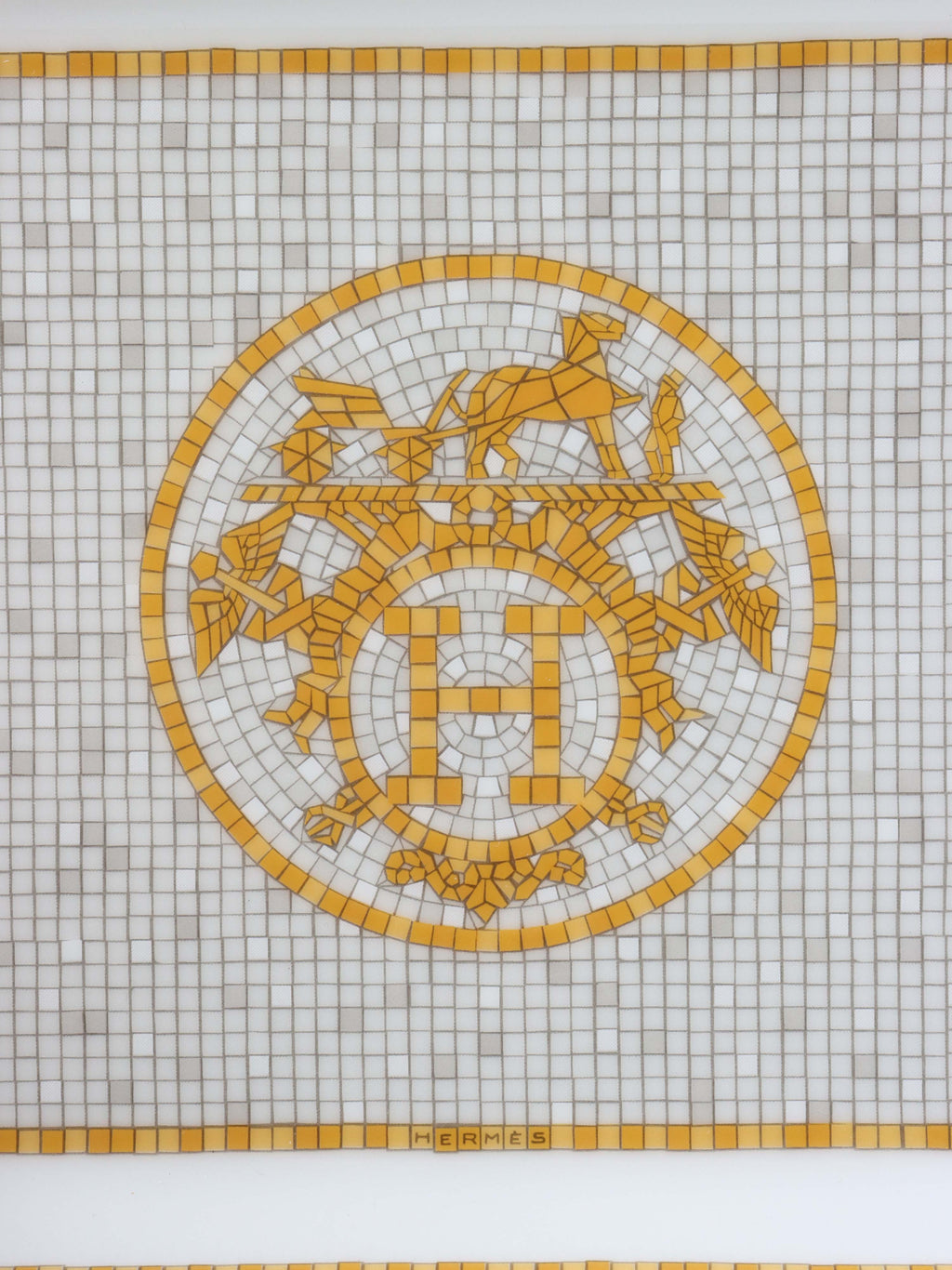 Hermes Mosaique au24 Gold Mosaic Rectangle Tray.