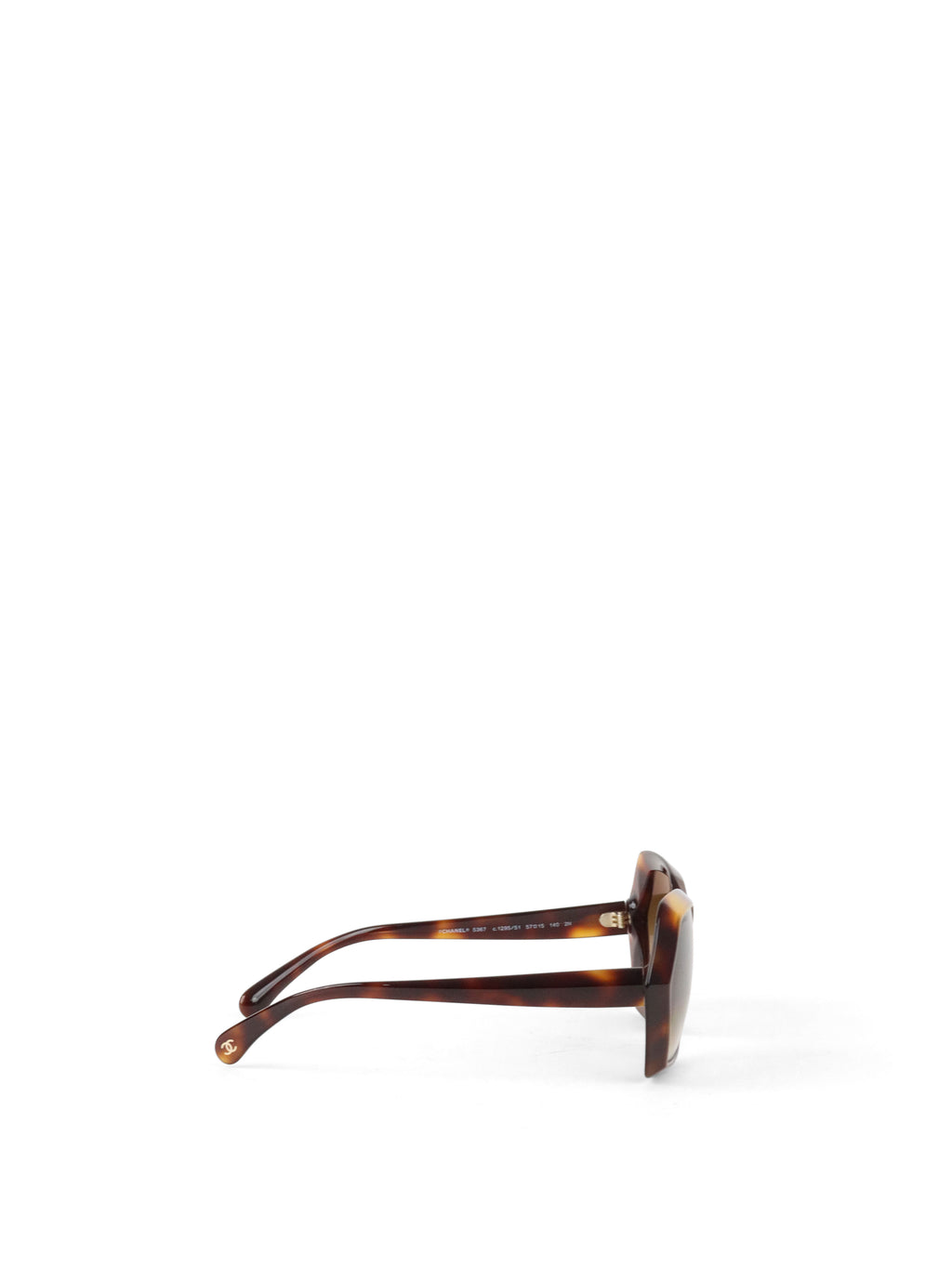 Chanel Brown Tortoise Hexagonal Gradient Sunglasses