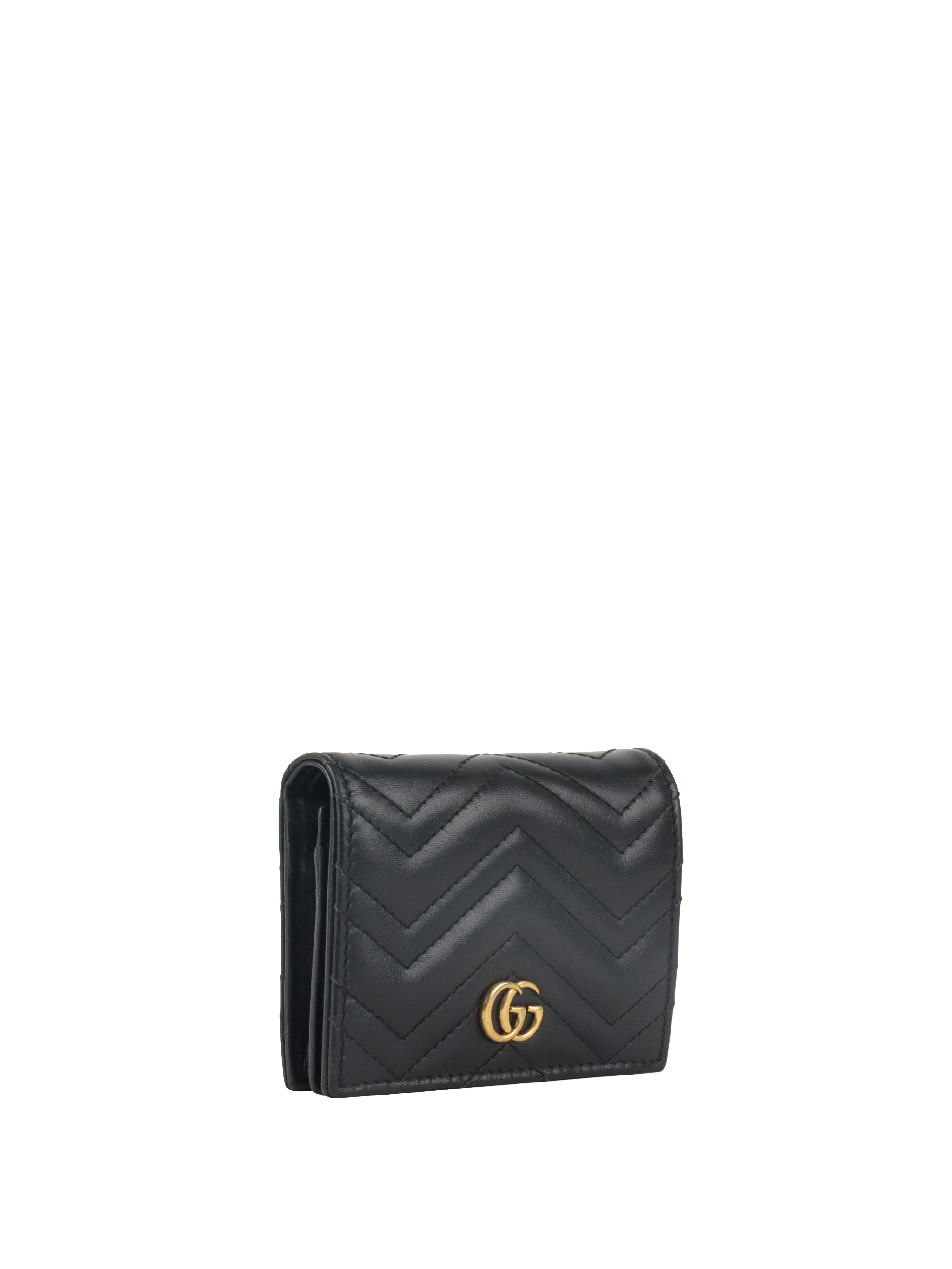 Gucci Black GG Marmont Card Case Wallet