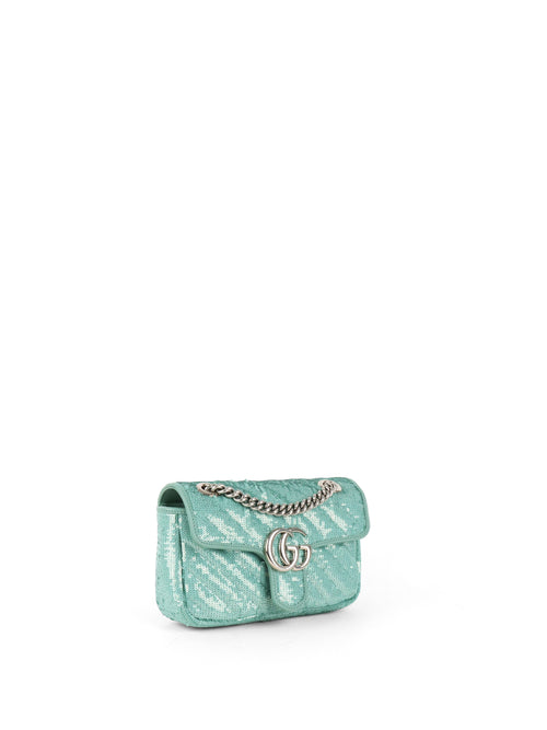 Gucci Mini Marmont Mint Green Sequin Shoulder Bag