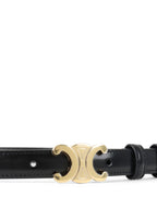 Celine Black Triomphe 18mm Belt.