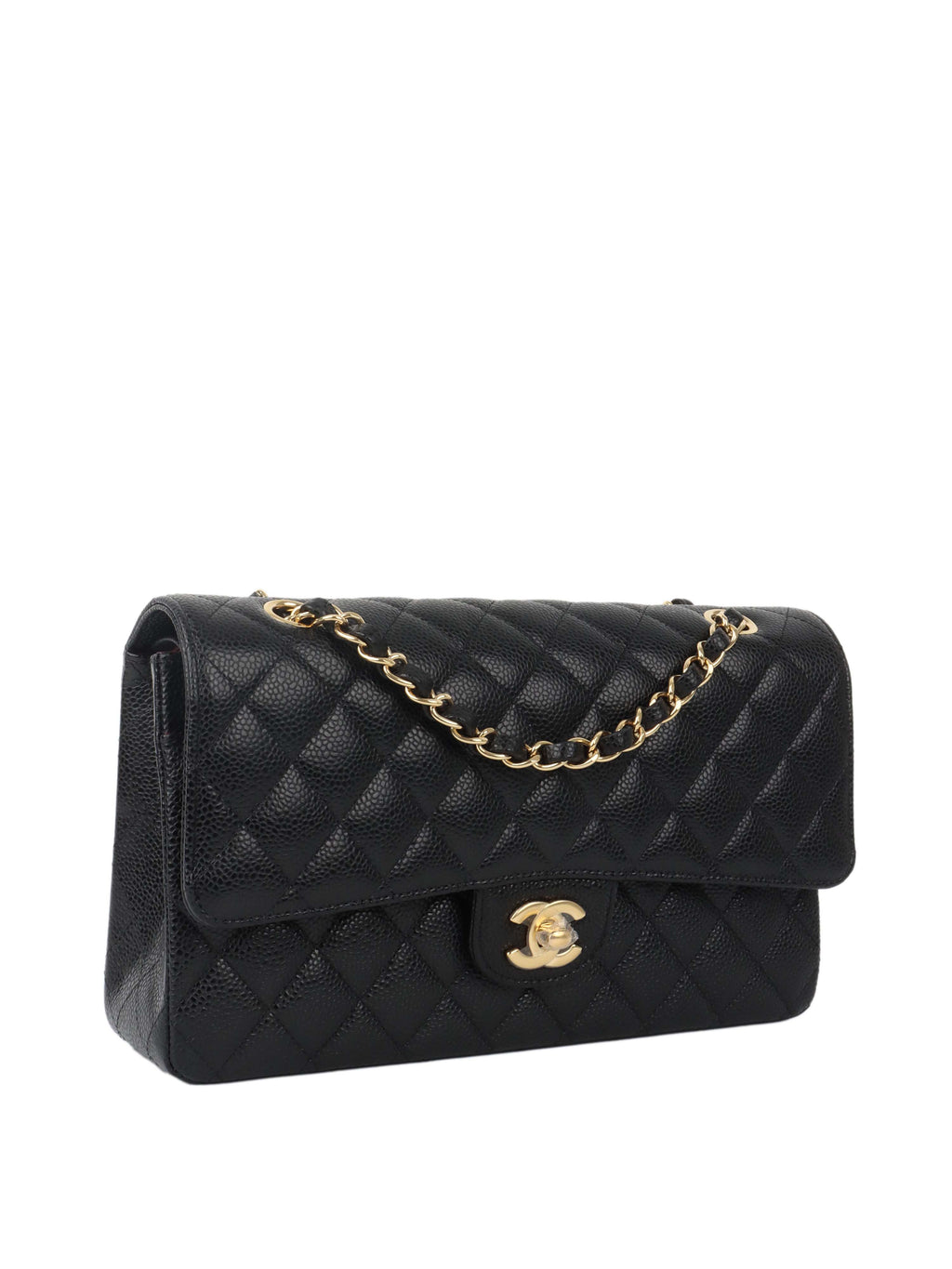 Chanel Black Medium Caviar Classic Flap GHW.