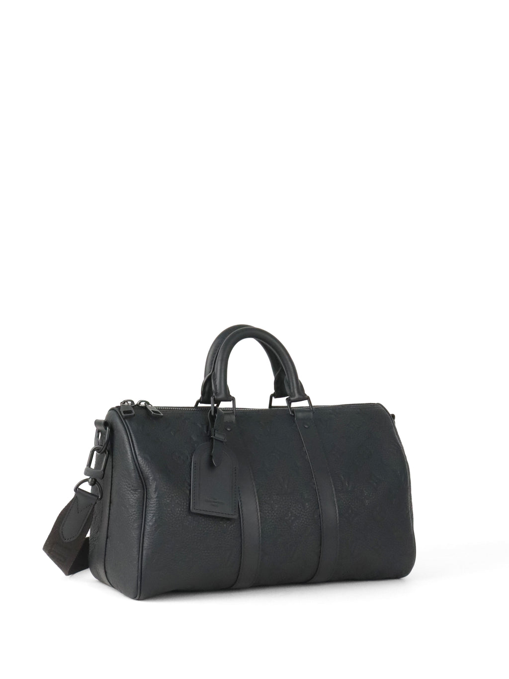 Louis Vuitton Black Monogram Taurillon Keepall Bandoulière 35