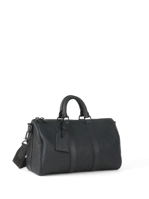 Louis Vuitton Black Monogram Taurillon Keepall Bandoulière 35
