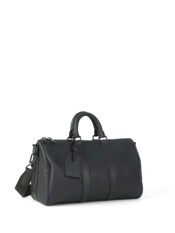 Louis Vuitton Black Monogram Taurillon Keepall Bandoulière 35