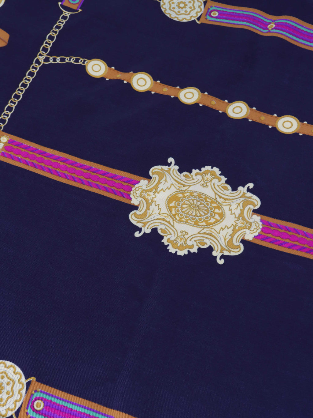 Celine Green & Belt Motif Silk Scarf.