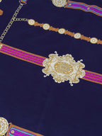 Celine Green & Belt Motif Silk Scarf.