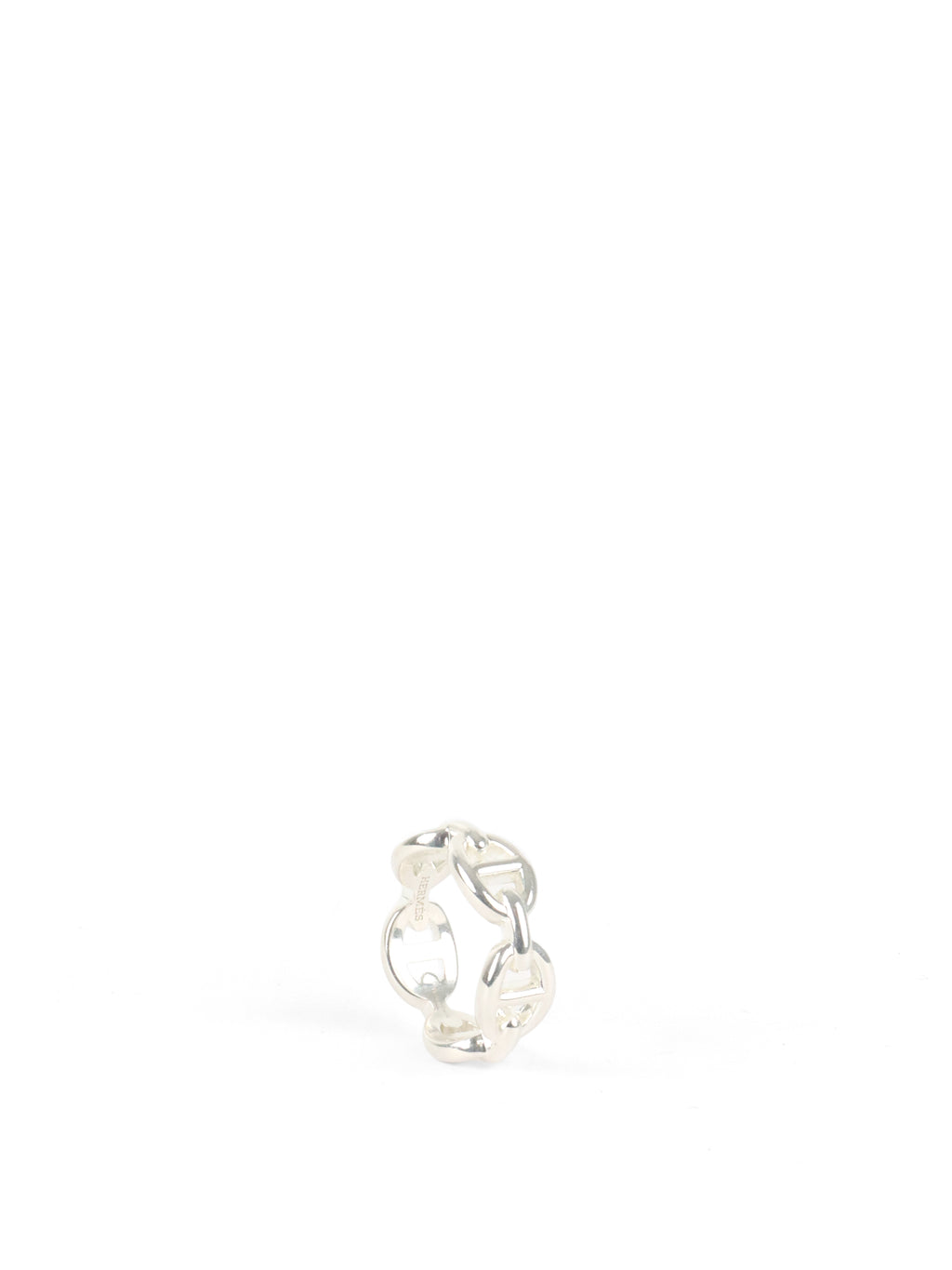 Hermes Silver Chaine D'Ancre Enchainee Ring, Small Model