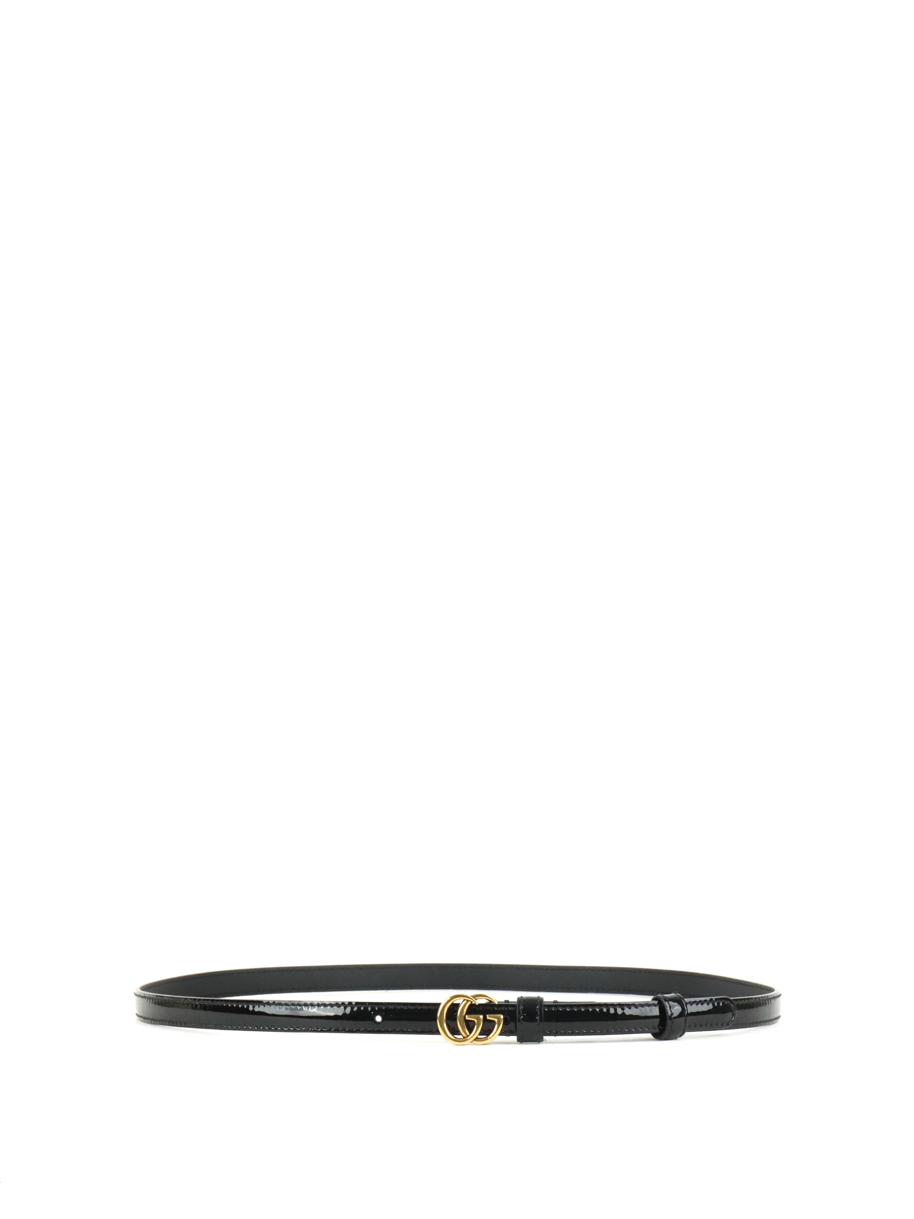 Gucci Black Patent GG Thin Belt size 80
