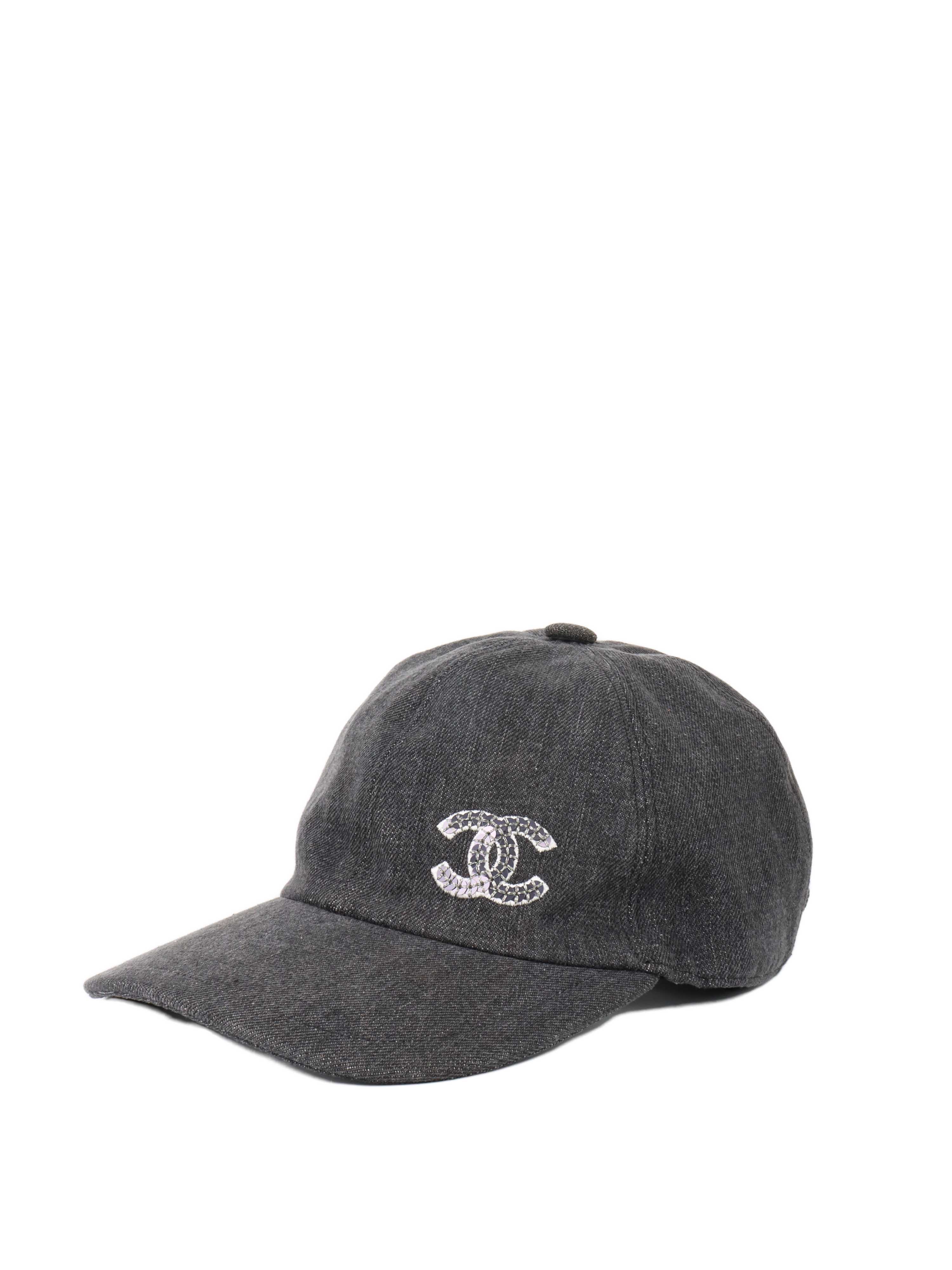 Chanel Grey Cap with CC Logo.