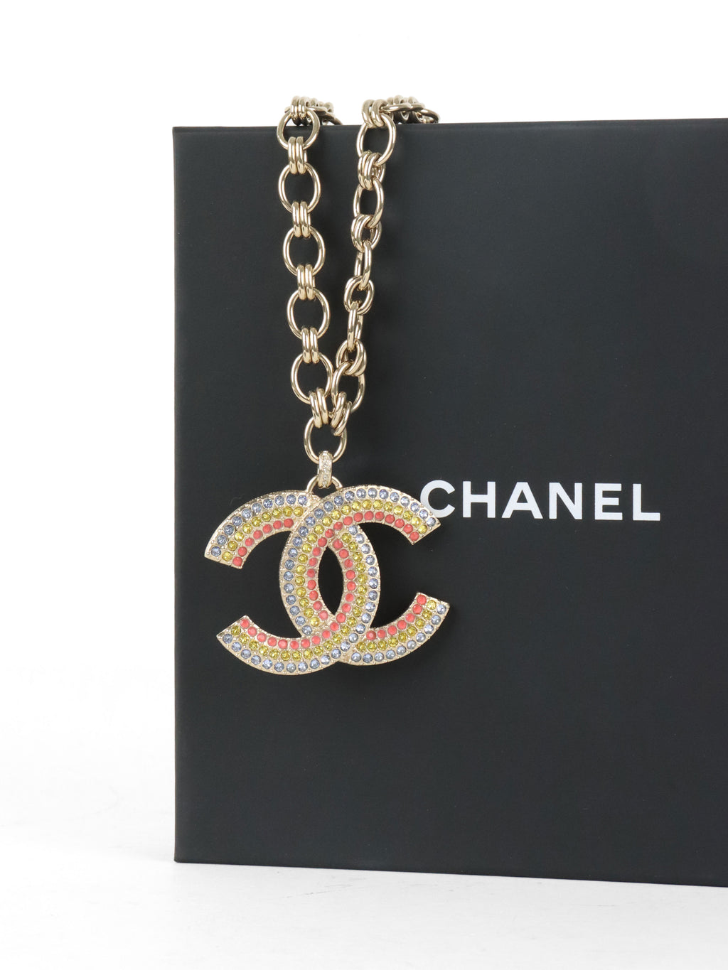 Chanel Tri-colour Crystal Necklace.