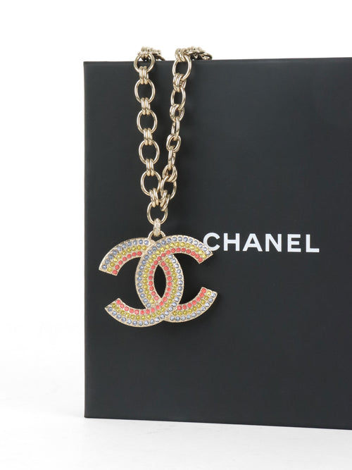 Chanel Tri-colour Crystal Necklace.