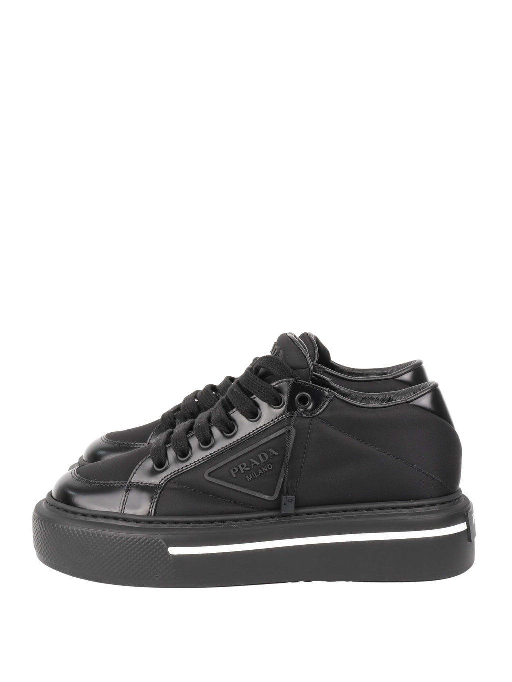 Prada Black Platform Sneakers.