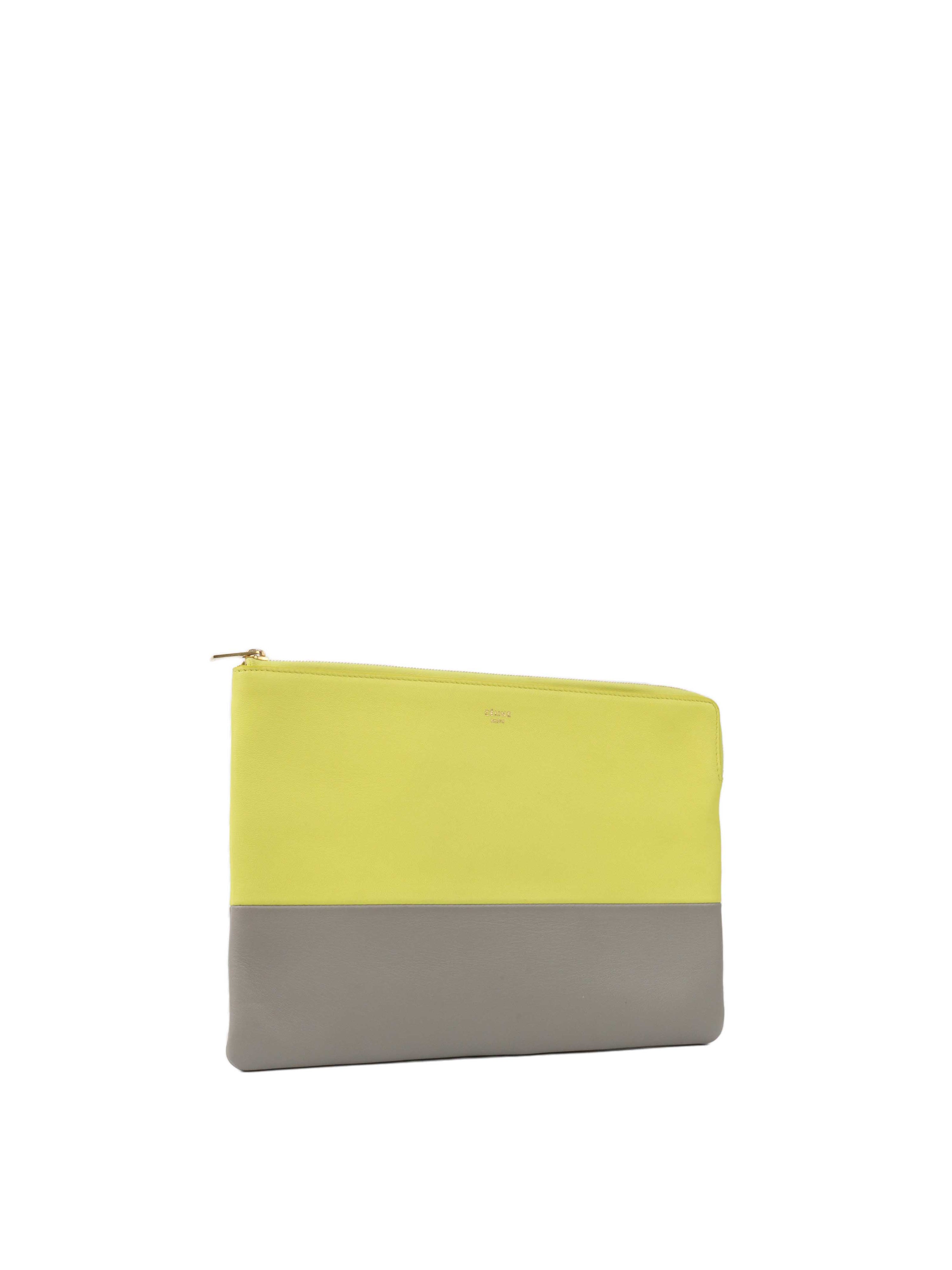 Celine Pouch Yellow & Grey.