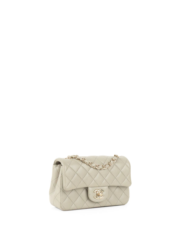Chanel Light Grey Mini Classic Flap Bag
