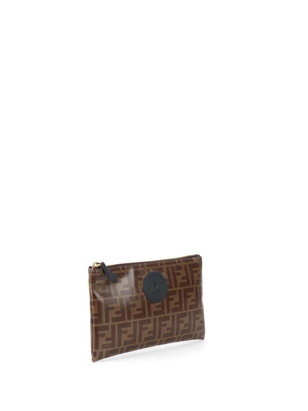 Fendi Glazed Brown FF Zucca Flat Pouch