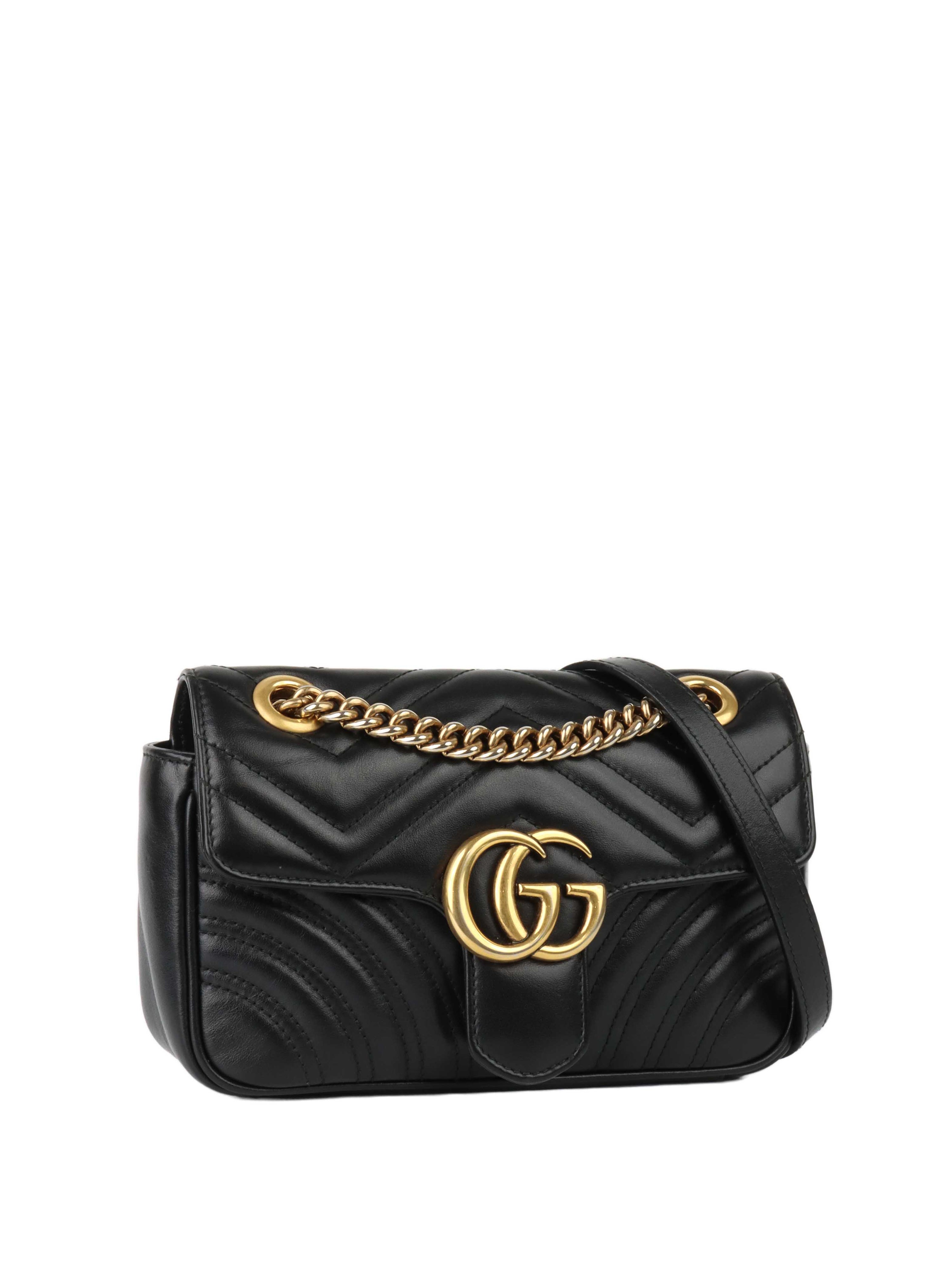 Gucci Black Mini Marmont Shoulder Bag.