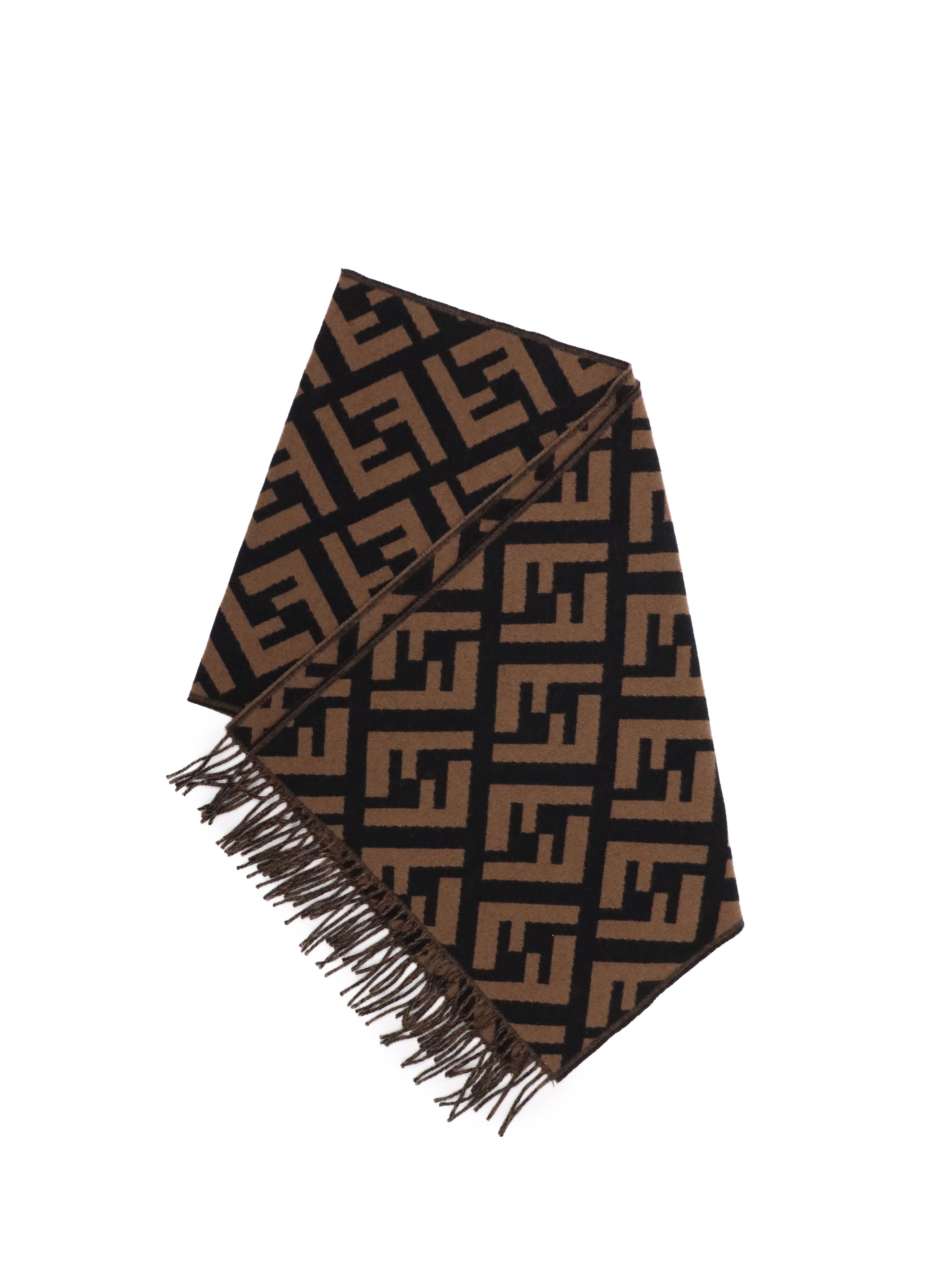 Fendi Brown Woven Scarf