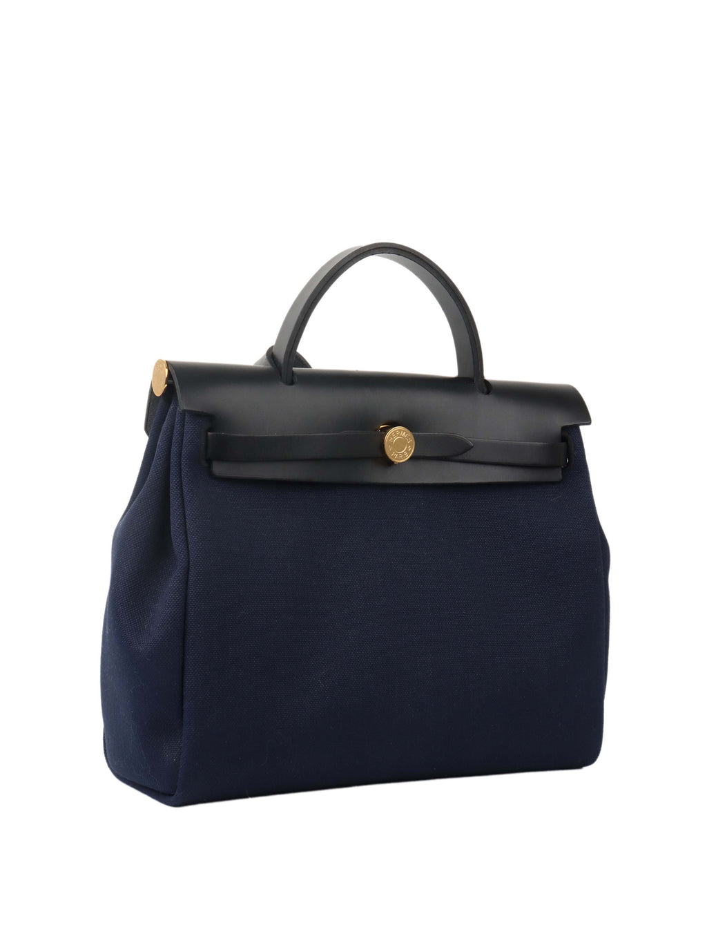 Hermes Herbag Zip 31 Bleu Marine/Noir.