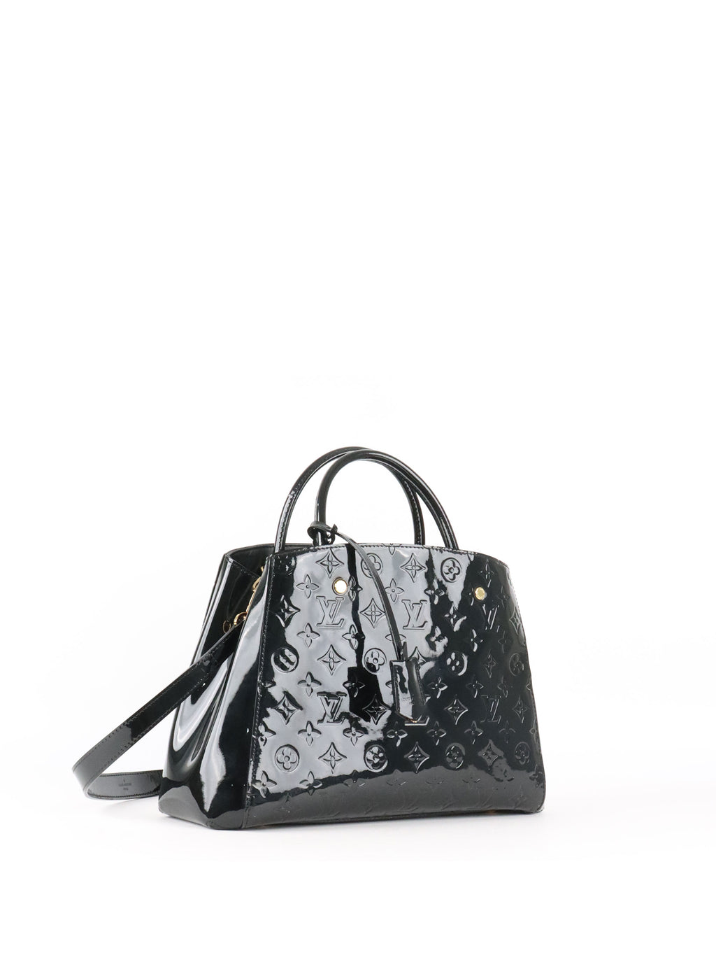 Louis Vuitton Black Monogram Vernis Montaigne MM Satchel Bag