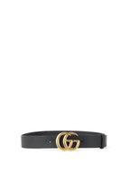 Gucci Black GG Marmont Wide Belt Size 90