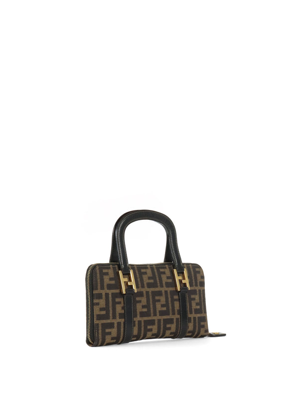 Fendi Vintage Zucca Canvas Top Handle Wallet Bag