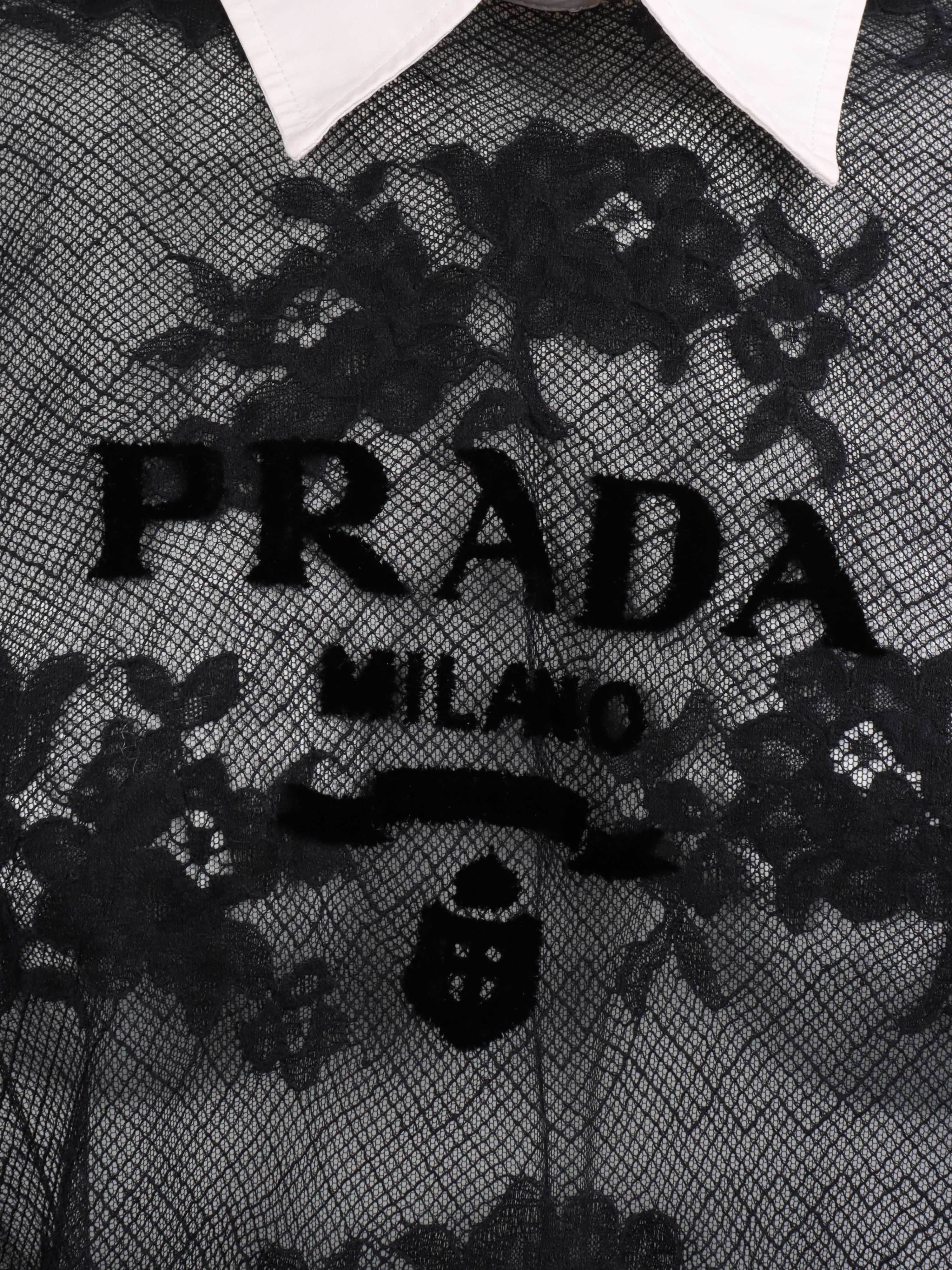 Prada Black Lace Mini Dress.