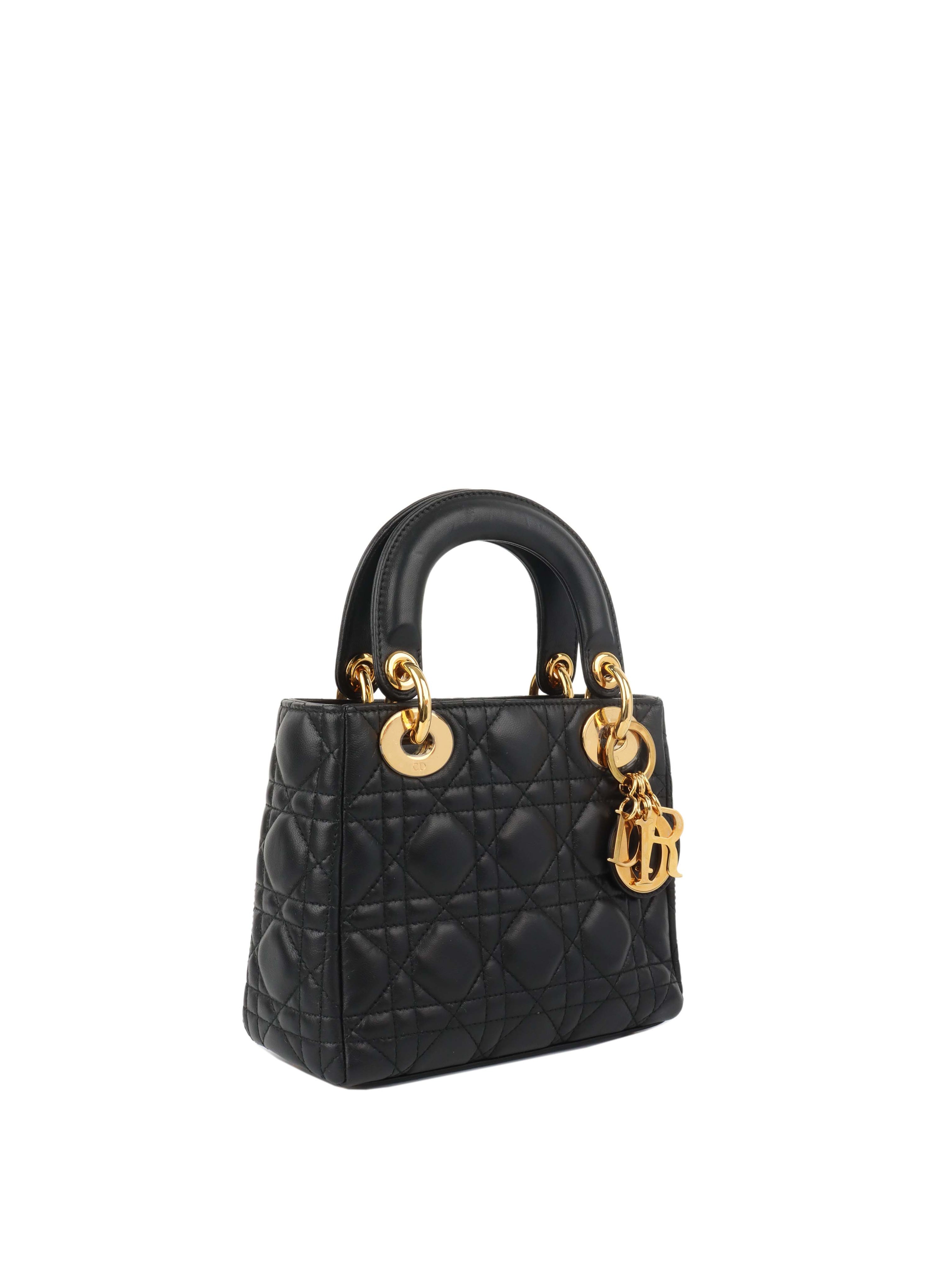 Dior Black Mini Lady Dior Bag.