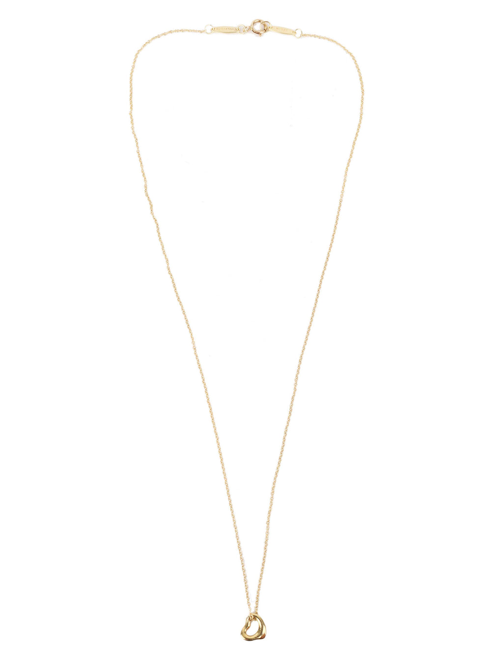 Tiffany & Co Gold Open Heart Necklace 7mm.