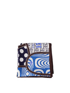 Hermes Brown, Blue and Orange 90cm Scarf.