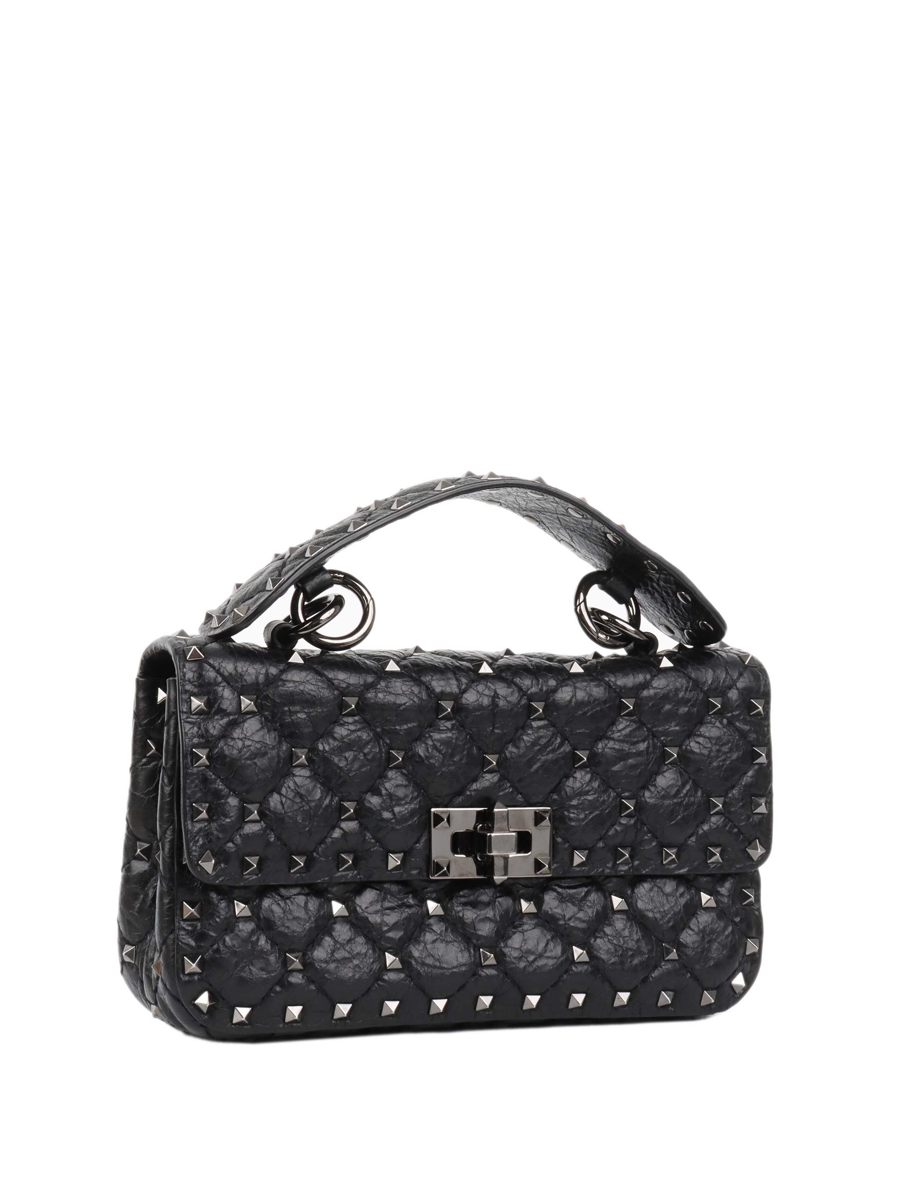 Valentino Black Rockstud Small Shoulder Bag.