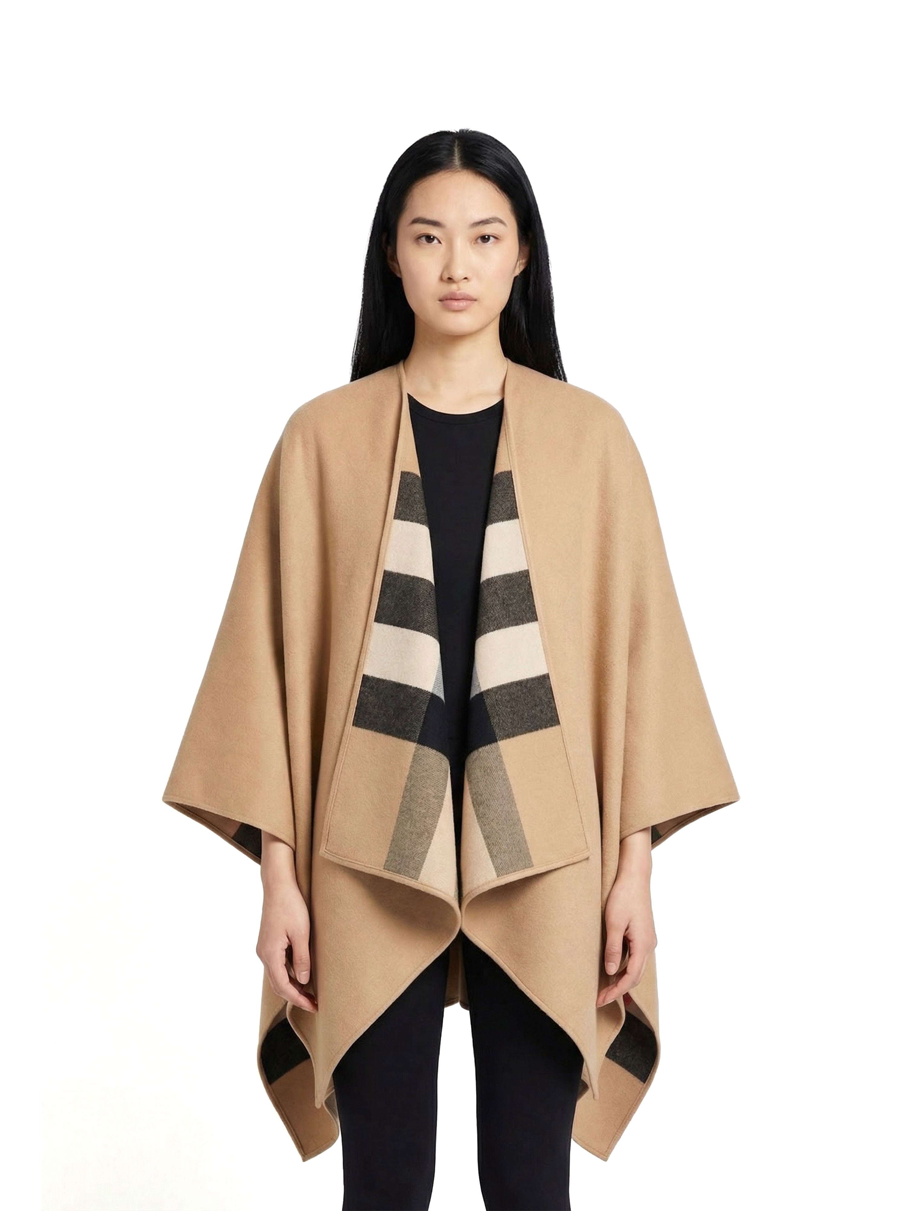 Burberry Check Wool Cape
