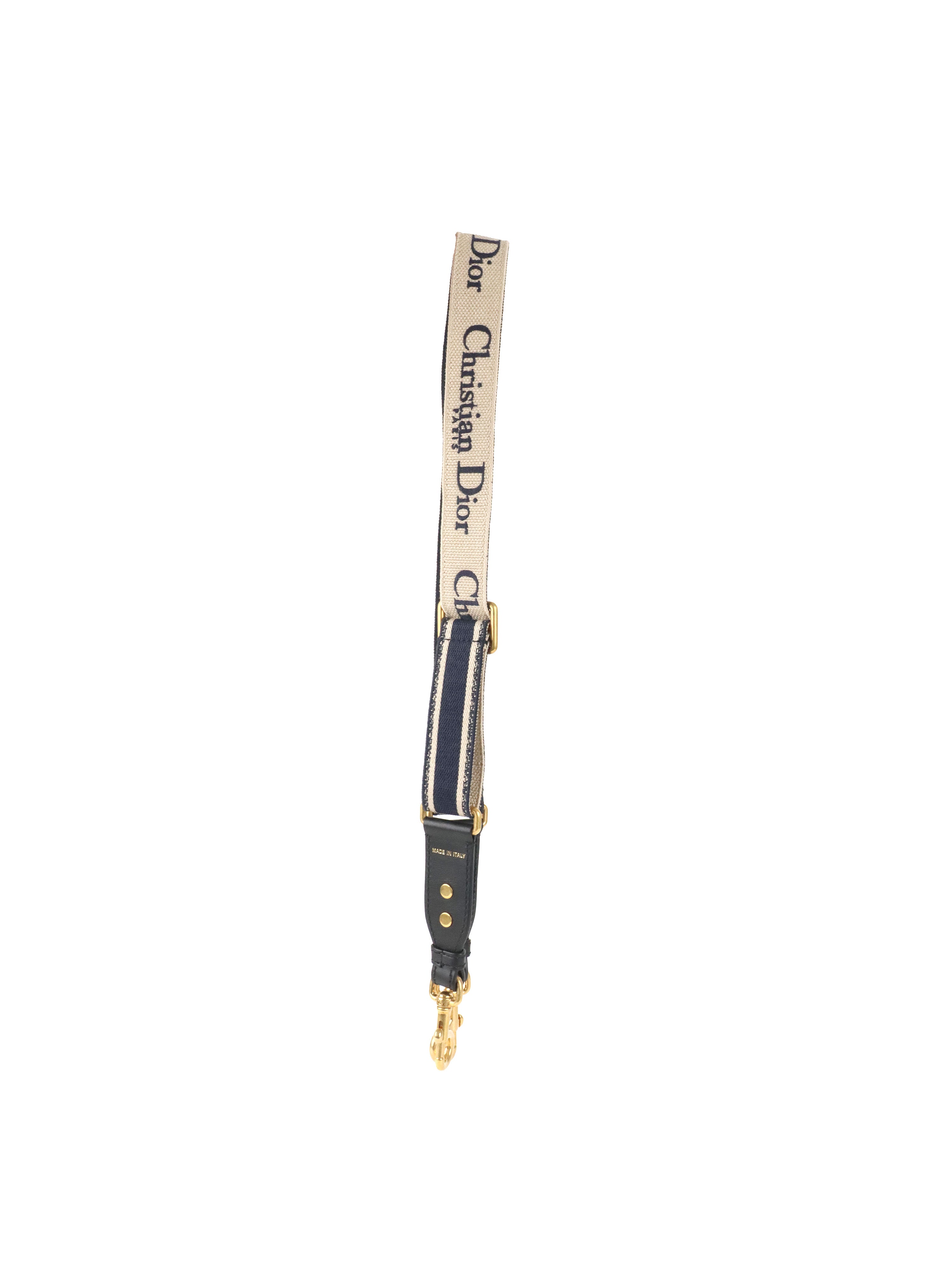 Dior Blue Adjustable Embroidered Strap with Ring