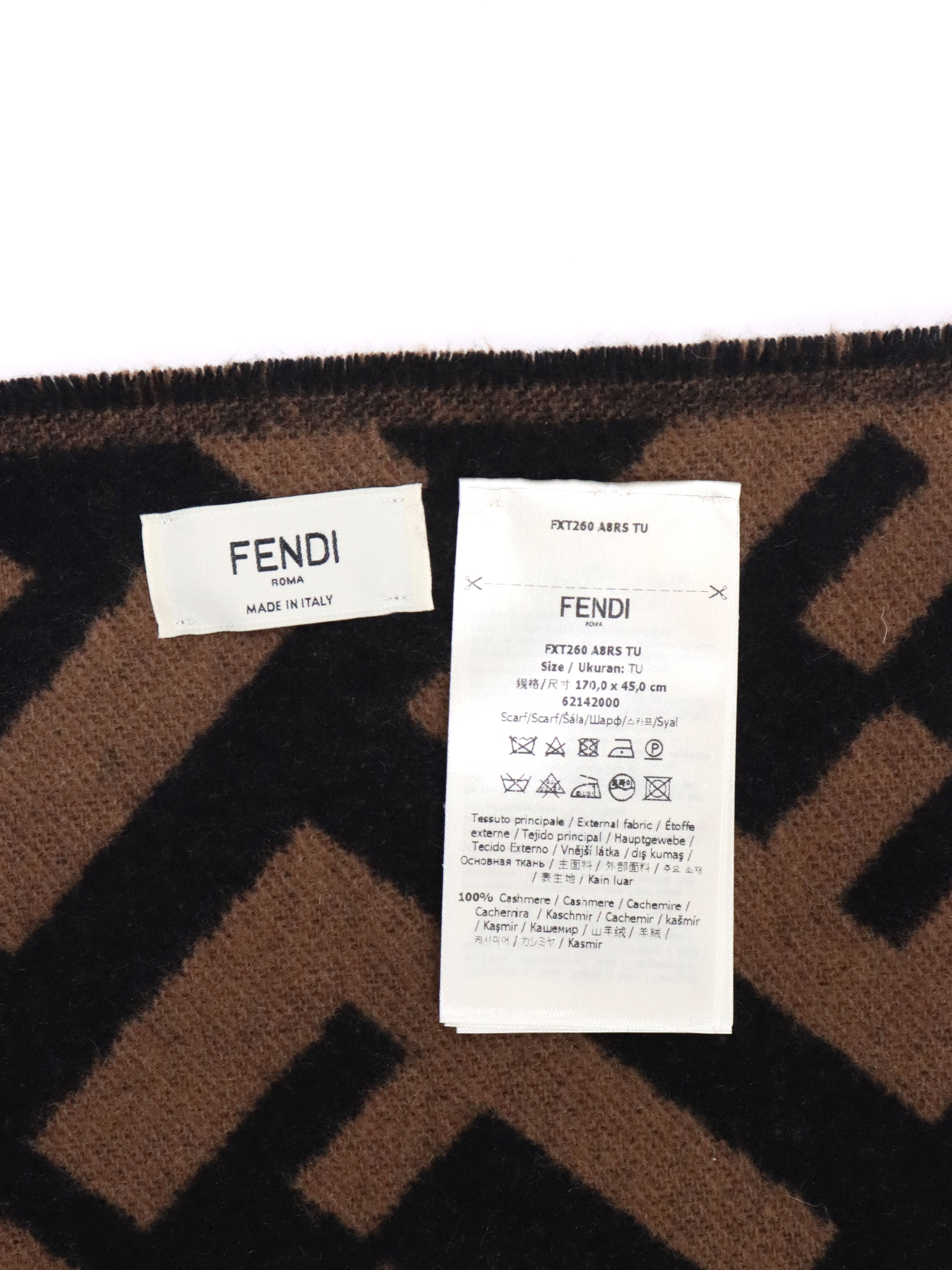 Fendi Brown Woven Scarf