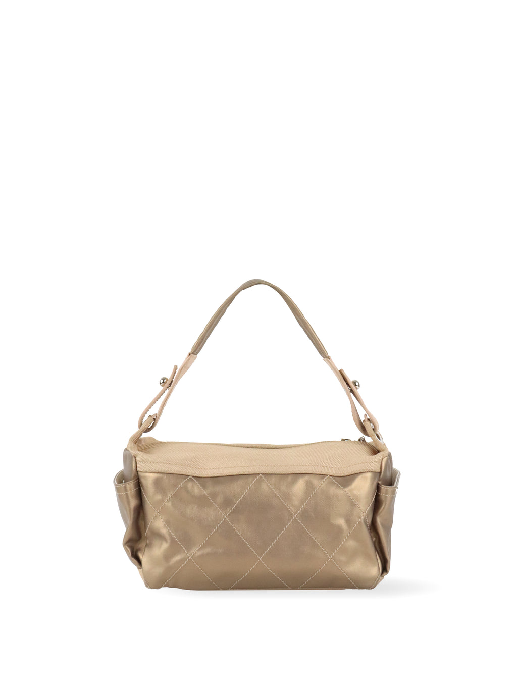 Chanel Champaign Paris Biarritz Quilted Coated Canvas Bag
