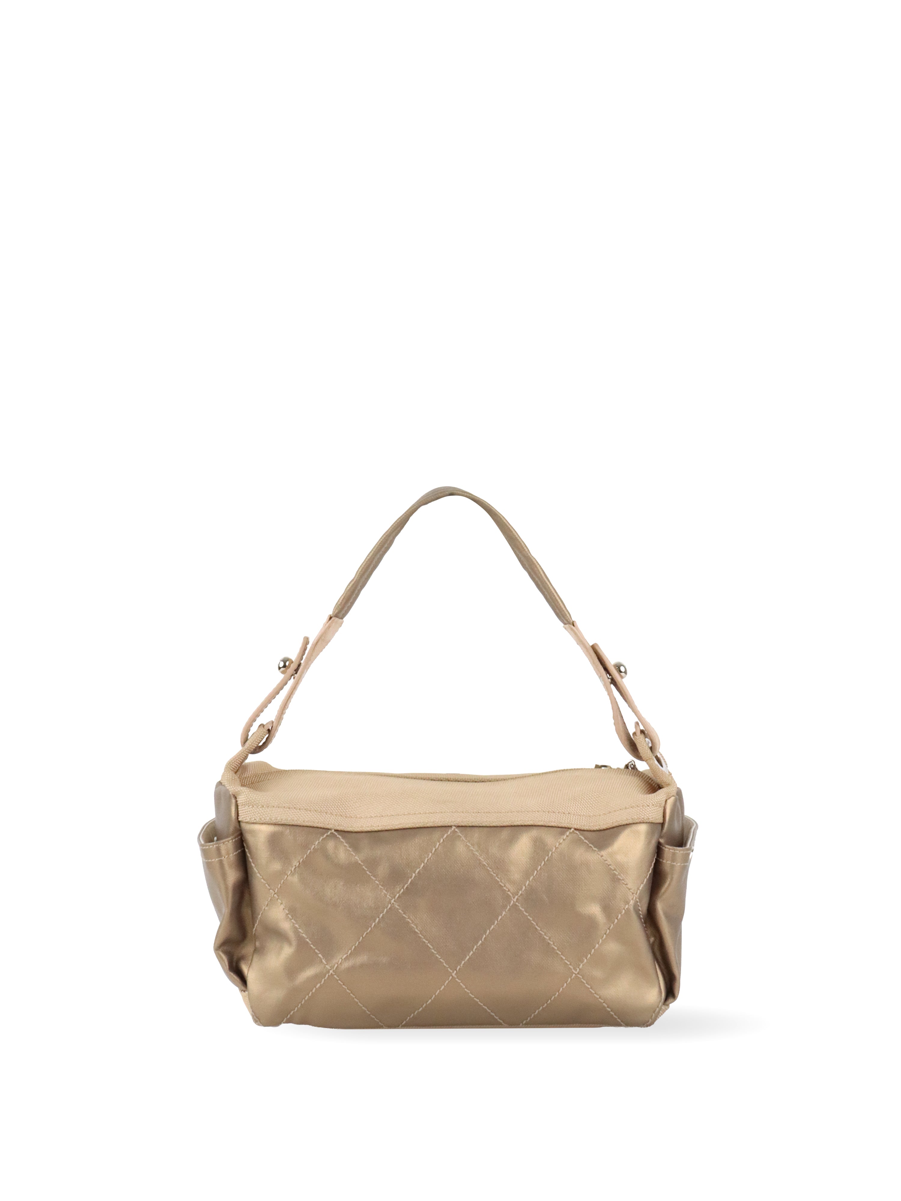 Chanel Champaign Paris Biarritz Quilted Coated Canvas Bag
