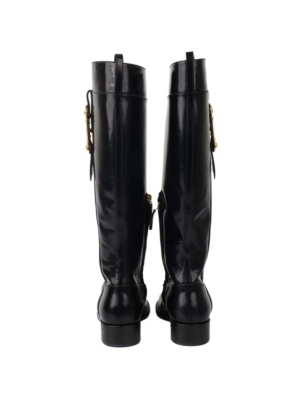 Versace Black Riding Boots.