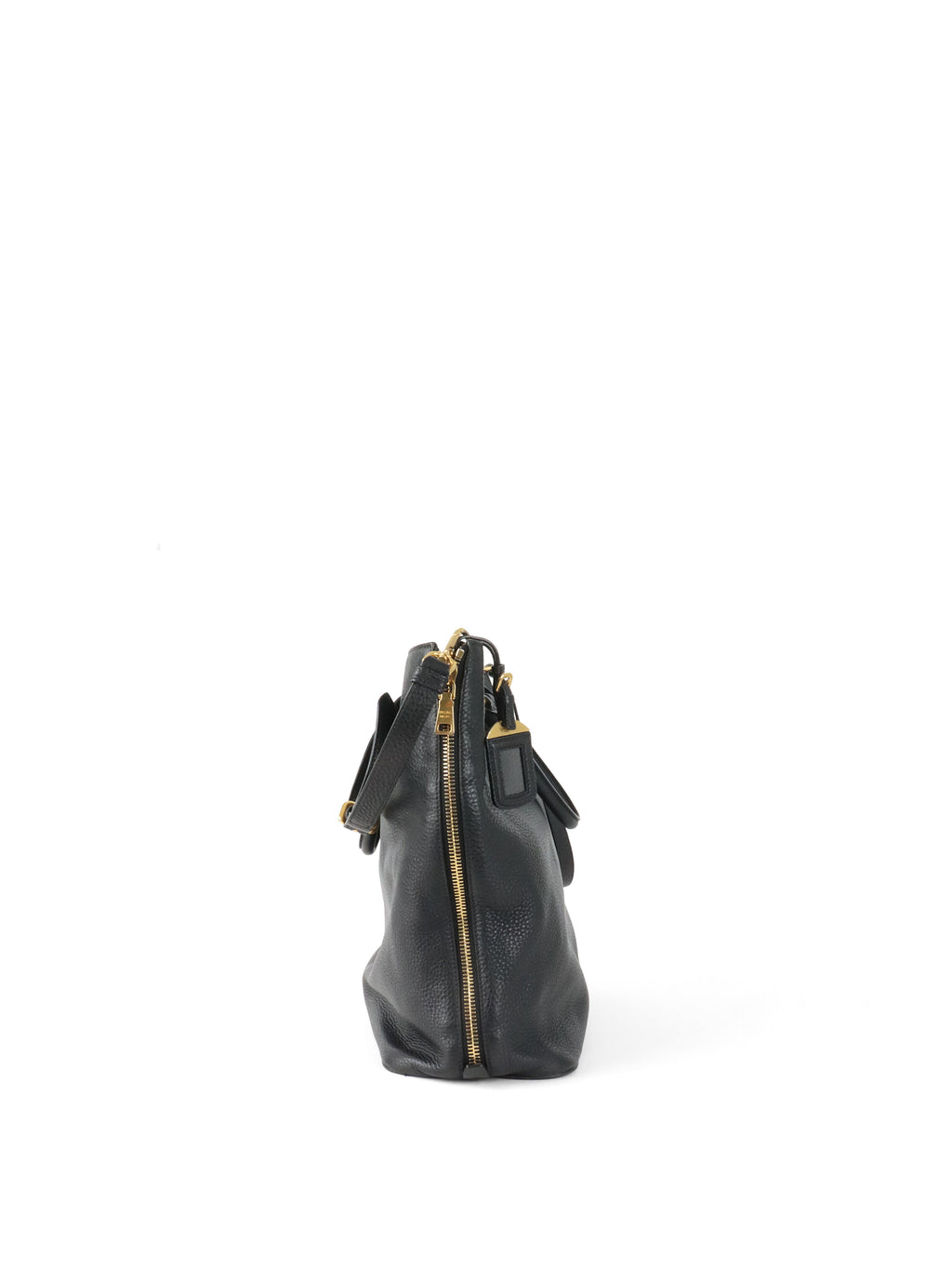 Prada Black Vitello Daino Leather Tote Bag.
