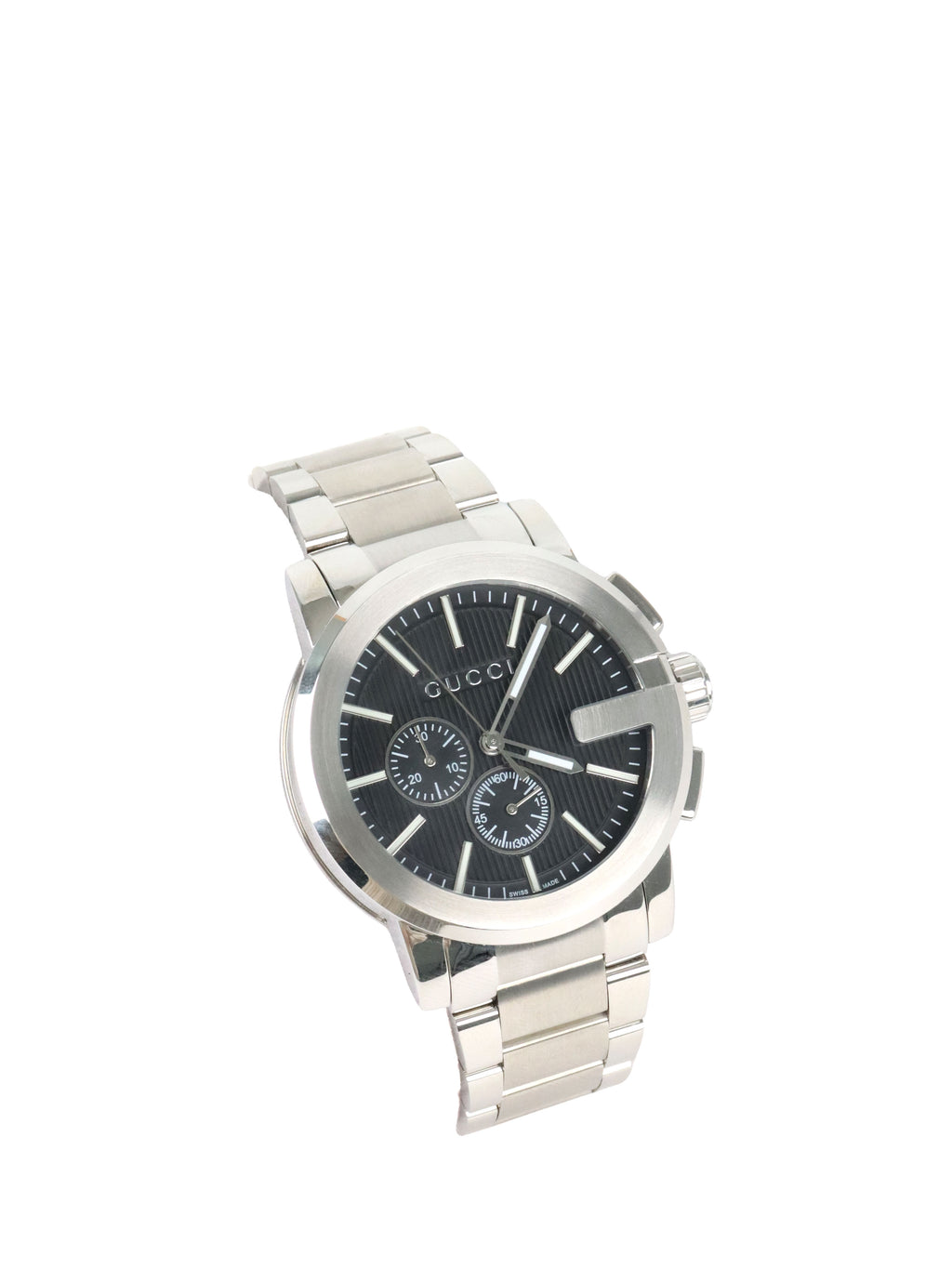 Gucci Black Dial G-Chrono Steel Watch 44mm