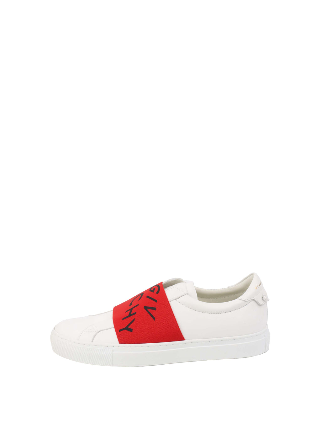 Givenchy White & Red Urban Street Low Logo Elastic Sneaker.