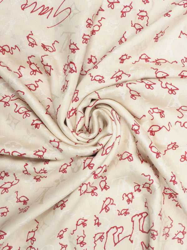 Louis Vuitton Beige LV Mice Monogram Classique Shawl