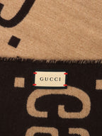 Gucci Brown Wool GG Jacquard Scarf