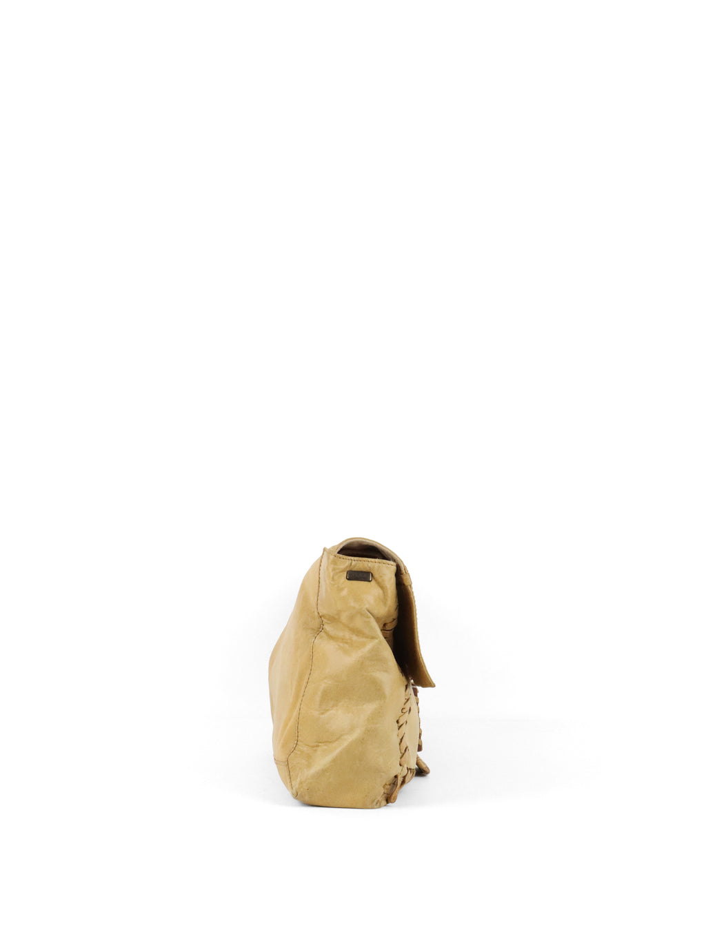 Fendi Vintage Senape Whipstitch Large Baguette