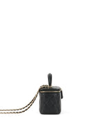 Chanel Black Lambskin Vanity Case with Handle LGHW