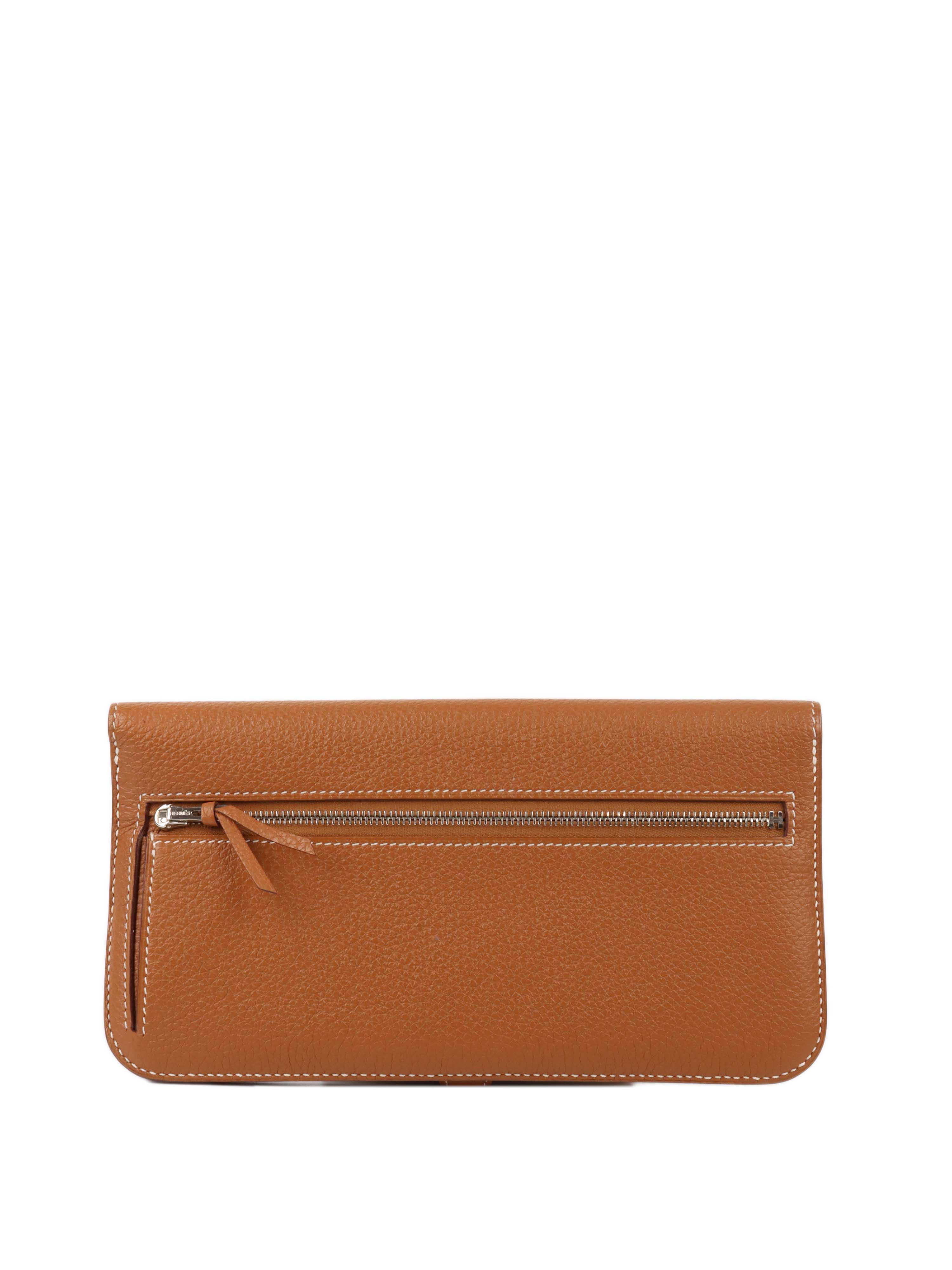 Hermes Tan Dogon Long Wallet.